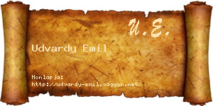 Udvardy Emil névjegykártya